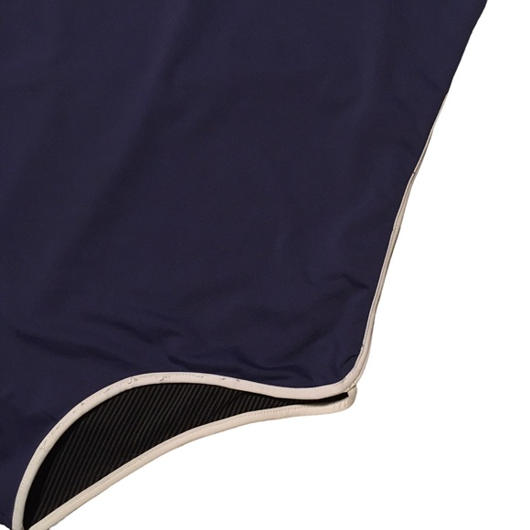 Acacia swimwear strapless bikini in navy blue with white lining - Picture 8 of 8